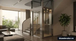 Góc chụp toàn cảnh hiện đại làm rõ vấn đề thang máy có tốn điện không cho ngôi nhà.
