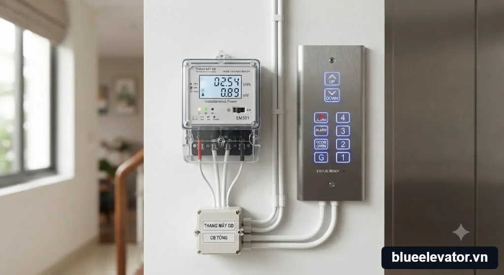 Bóc tách chi tiết thông số thực tế để giải đáp thắc mắc thang máy có tốn điện không.
