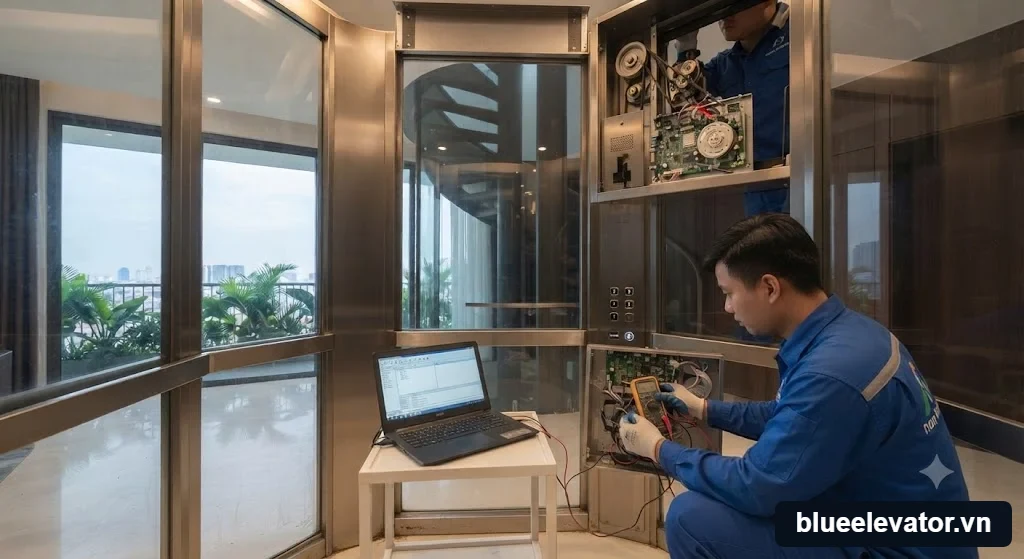 Dấu hiệu nhận biết và kiểm tra linh kiện THANG MÁY GIA ĐÌNH DÙNG BAO NHIÊU NĂM PHẢI THAY MỚI?.